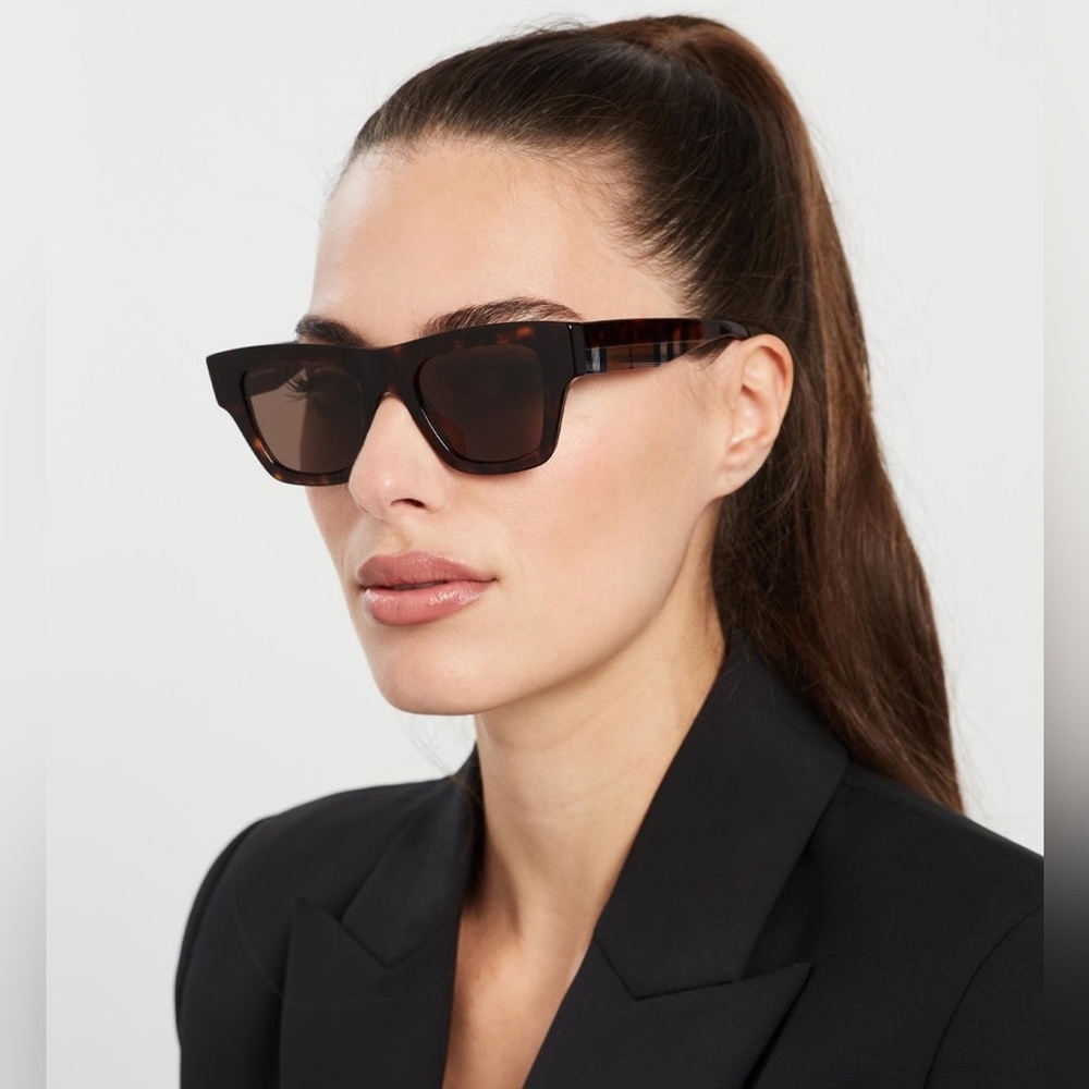 Burberry Brown Tortoiseshell Square Sunglasses